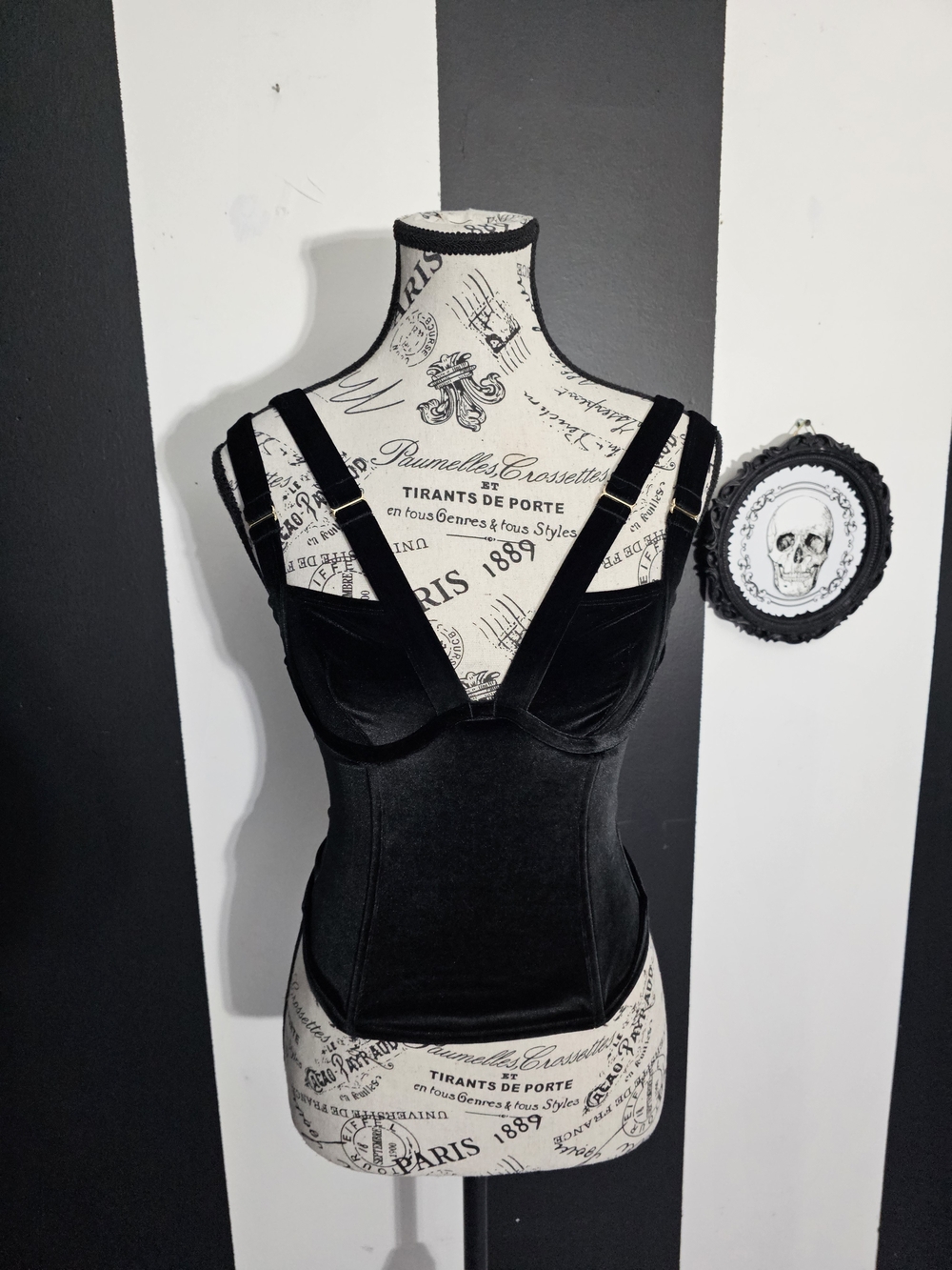 Black  Velvet Corset Bustier